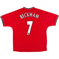 2000-02 Manchester United Thuis Shirt Beckham - Oldschool Voetbalshirts