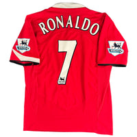 2004-06 Manchester United Thuis Shirt Ronaldo #7 - 9/10 - (M) - Oldschool Voetbalshirts