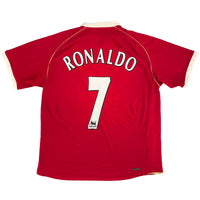 2006-07 Manchester United Thuis Shirt Ronaldo #7 - 8/10 - (L) - Oldschool Voetbalshirts