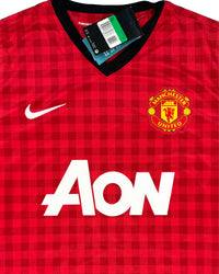 2012-13 Manchester United Thuis Shirt - 9/10 - (XL) - Oldschool Voetbalshirts