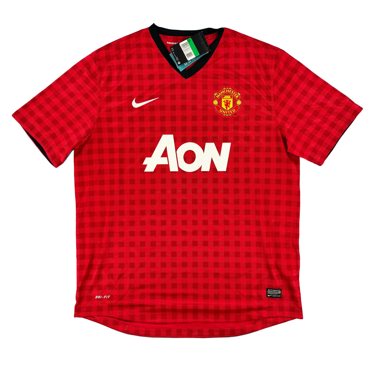 2012-13 Manchester United Thuis Shirt - 9/10 - (XL) - Oldschool Voetbalshirts