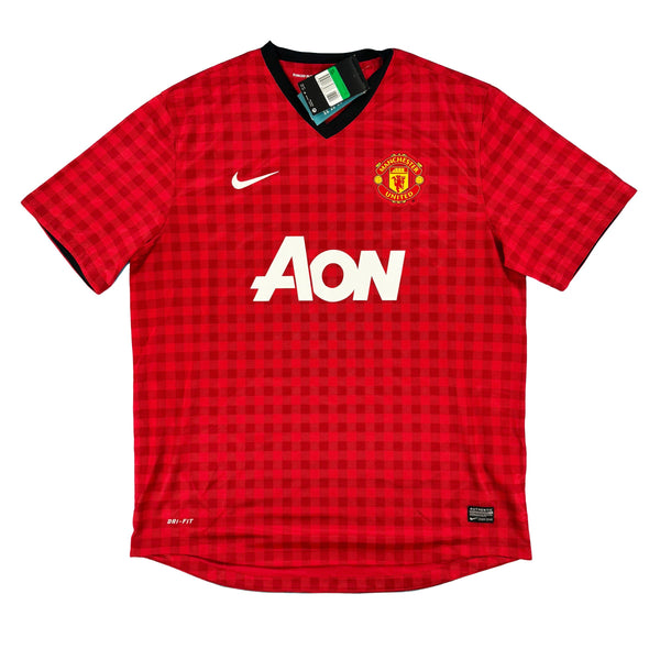 2012-13 Manchester United Thuis Shirt - 9/10 - (XL) - Oldschool Voetbalshirts
