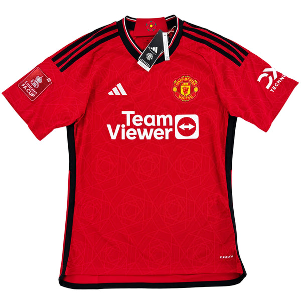 2023-24 Manchester United Thuis Shirt Garnacho #17 - 10/10 - (M) - Oldschool Voetbalshirts