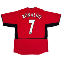 2002-04 Manchester United Thuis Shirt Ronaldo #7 - 9/10 - (L) - Oldschool Voetbalshirts