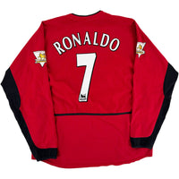 2002-04 Manchester United Thuis Shirt Ronaldo #7 - 8/10 - (XL) - Oldschool Voetbalshirts