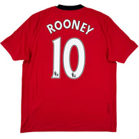 2009-10 Manchester United Thuis Shirt Rooney #10 - 10/10 - (L) - Oldschool Voetbalshirts