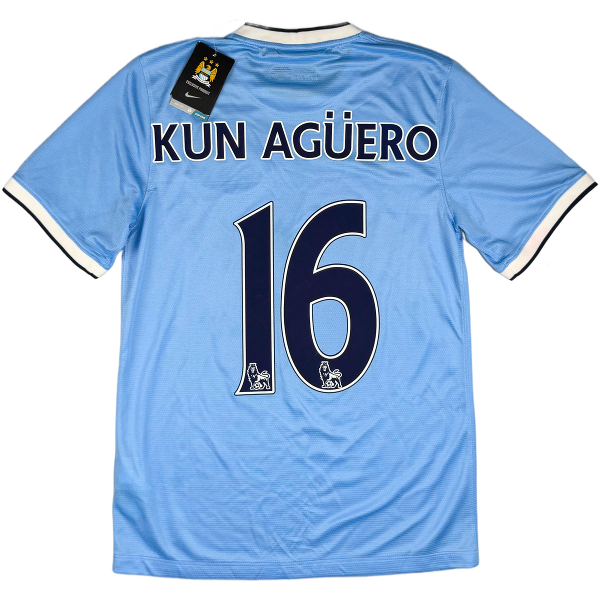 2013-14 Manchester City Thuis Shirt Agüero - Oldschool Voetbalshirts