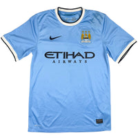 2013-14 Manchester City Thuis Shirt Agüero - Oldschool Voetbalshirts