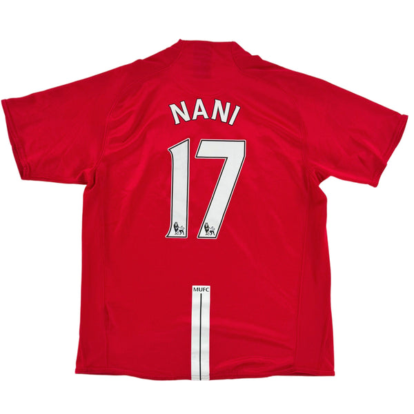 2007-09 Manchester United Thuis Shirt Nani - 8/10 - (L) - Oldschool Voetbalshirts