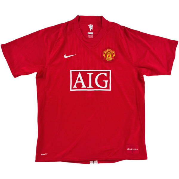 2007-09 Manchester United Thuis Shirt Nani - 8/10 - (L) - Oldschool Voetbalshirts