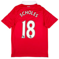2010-11 Manchester United Thuis Shirt Scholes - Oldschool Voetbalshirts