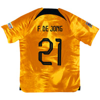 Netherlands - Home Shirt - F. DE JONG #21 - 2022 World Cup - Size L - 10/10