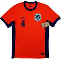 2024 Netherlands European Championship Home Shirt Virgil van Dijk #4 - 10/10 - (S)