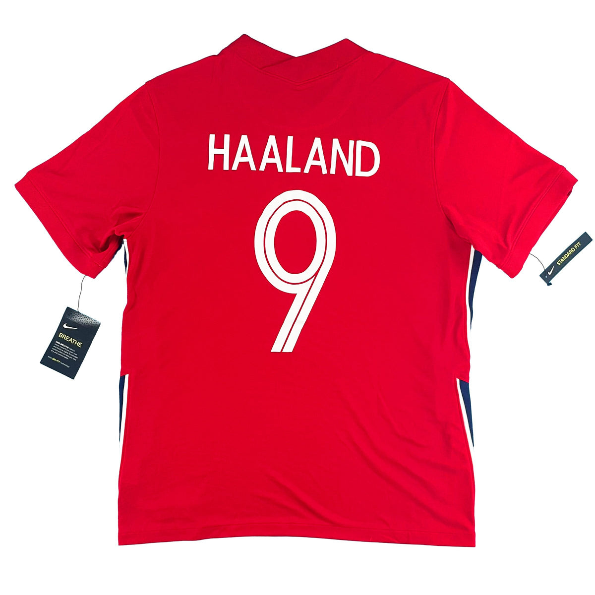2020-21 Noorwegen Thuis Shirt Haaland #9 - 10/10 - (L) - Oldschool Voetbalshirts