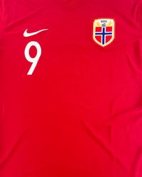 2020-21 Noorwegen Thuis Shirt Haaland #9 - 10/10 - (L) - Oldschool Voetbalshirts