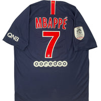 2018-19 PSG Thuis Shirt Mbappé #7 - 8/10 - (L) - Oldschool Voetbalshirts