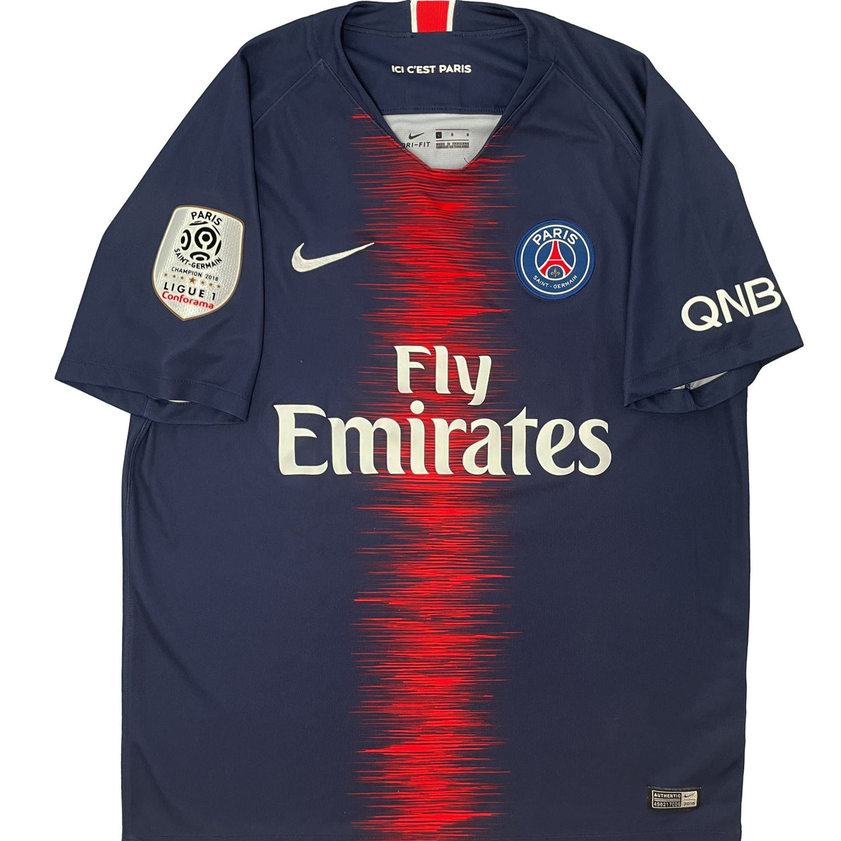 2018-19 PSG Thuis Shirt Mbappé #7 - 8/10 - (L) - Oldschool Voetbalshirts