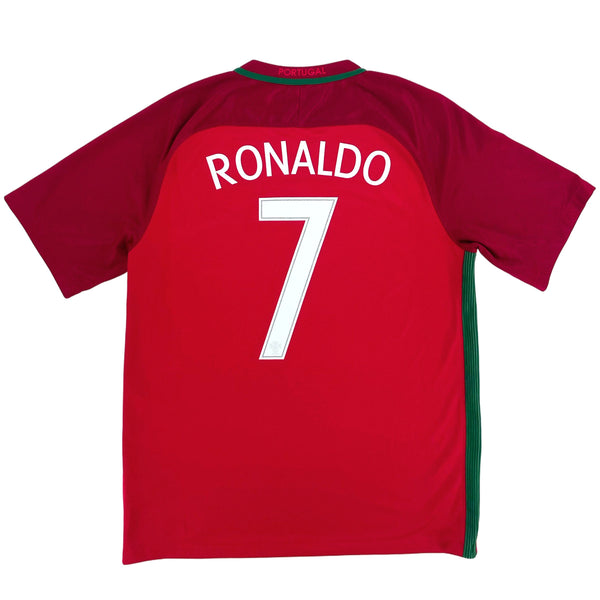 2016 Portugal EK Thuis Shirt Ronaldo - 10/10 - (S & L) - Oldschool Voetbalshirts