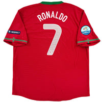 EK 2012 Portugal Thuis Shirt Ronaldo  #7 - 9/10 - (XL) - Oldschool Voetbalshirts