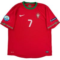 EK 2012 Portugal Thuis Shirt Ronaldo  #7 - 9/10 - (XL) - Oldschool Voetbalshirts