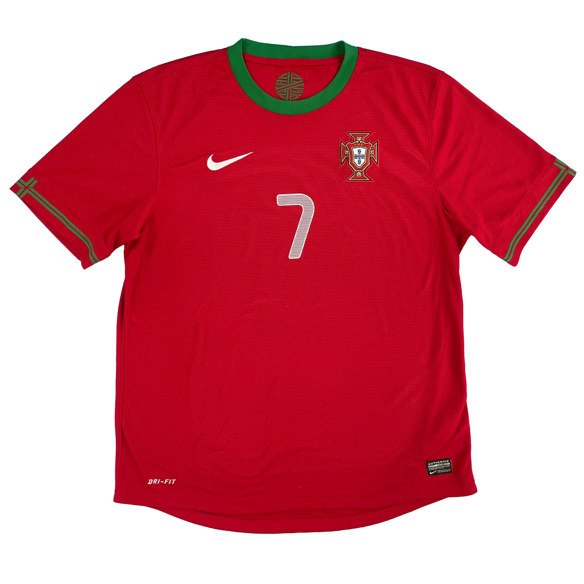 EK 2012 Portugal Thuis Shirt Ronaldo  #7 - 8/10 - (L) - Oldschool Voetbalshirts