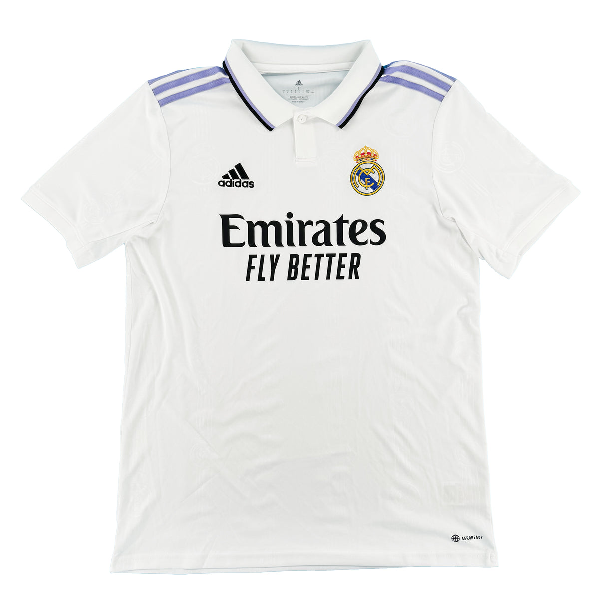 Wit Real Madrid Thuis voetbalshirt uit seizoen 2022 - 2023 voorkant