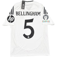 2024-25 Real Madrid Thuis Shirt Bellingham #5 - Nieuw - (M)