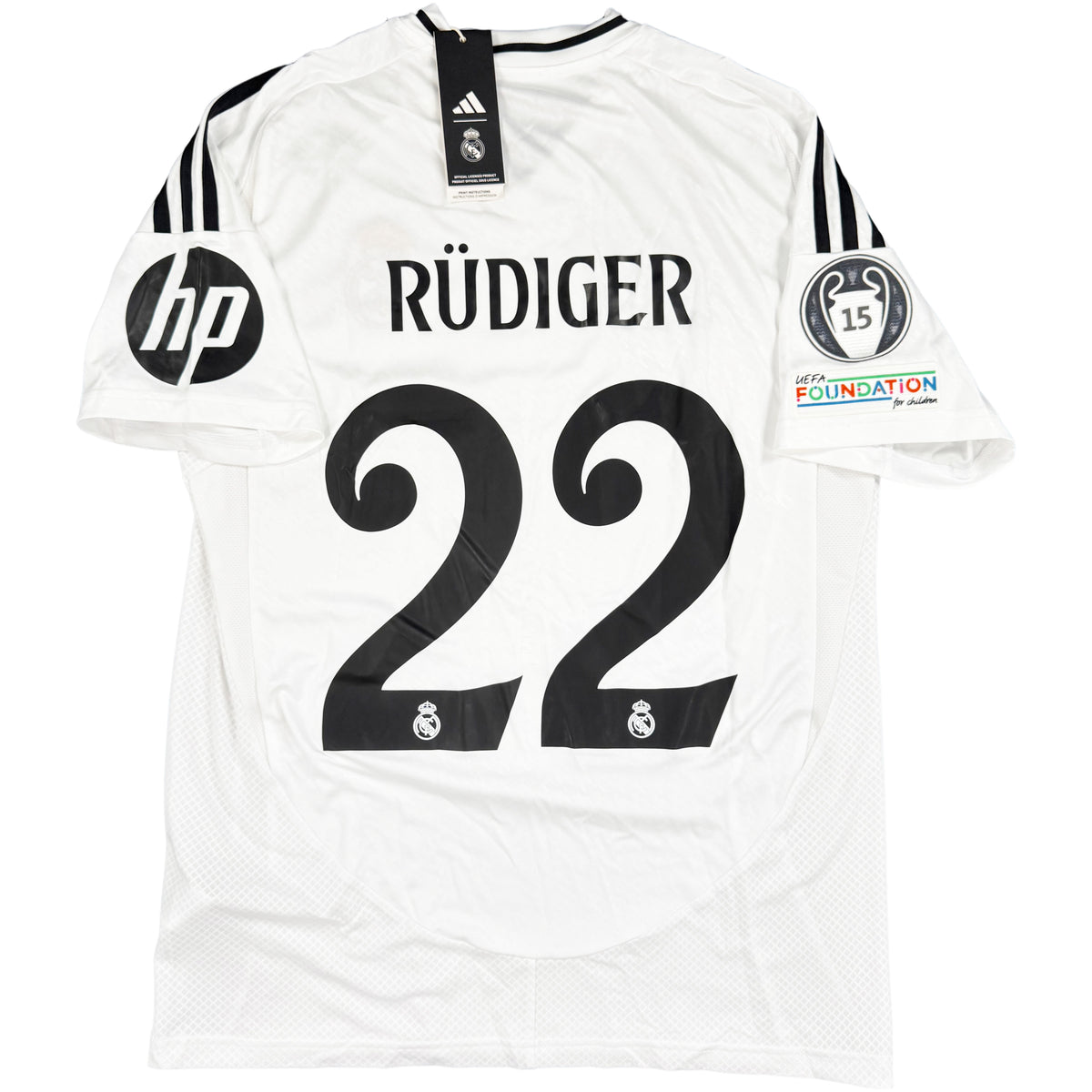 2024-25 Real Madrid Thuis Shirt Rüdiger #22 - Nieuw - (M)