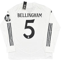 2024-25 Real Madrid Authentic Thuis Shirt Bellingham #5 - Nieuw - (XL)