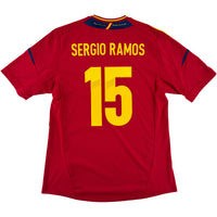 2012 Spanje EK Thuis Shirt Sergio Ramos - Oldschool Voetbalshirts