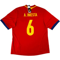 2013-14 Spanje Thuis Shirt Iniesta - Oldschool Voetbalshirts
