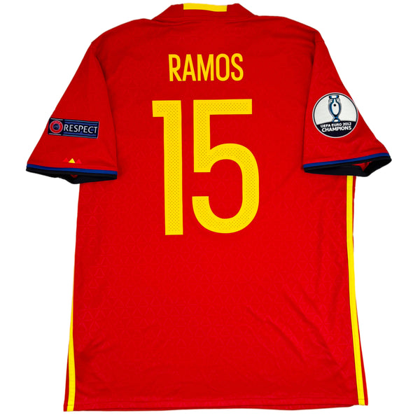 2016 Spanje EK Thuis Shirt Sergio Ramos - Oldschool Voetbalshirts