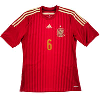 2014 Spanje WK Thuis Shirt Iniesta #6 - 10/10 - (M) - Oldschool Voetbalshirts