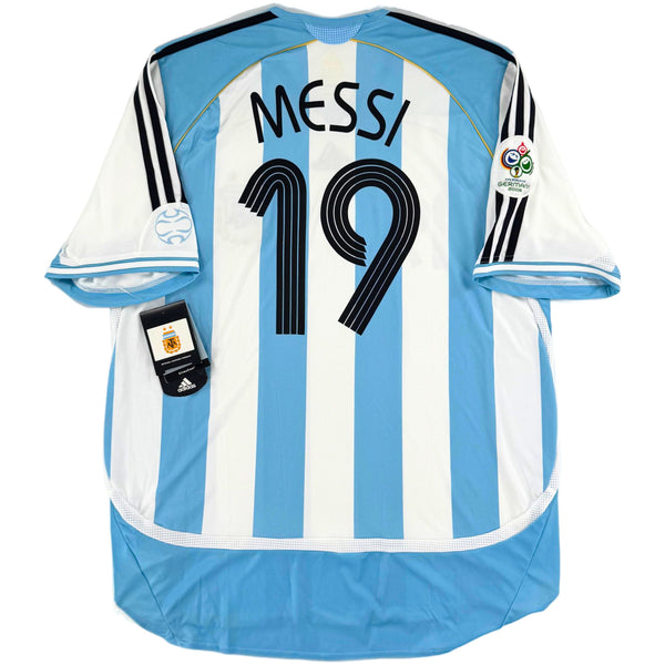 2006 Argentinië WK Thuis Shirt Messi #19 - Nieuw - (L) - Oldschool Voetbalshirts