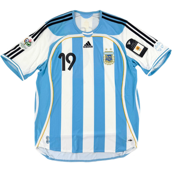 2006 Argentinië WK Thuis Shirt Messi #19 - Nieuw - (L) - Oldschool Voetbalshirts