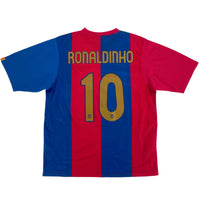2006-07 Barcelona Thuis Shirt Ronaldinho - 10/10 - (L) - Oldschool Voetbalshirts