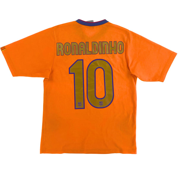 2006-08 Barcelona Uit Shirt Ronaldinho #10 - 9/10 - (S) - Oldschool Voetbalshirts