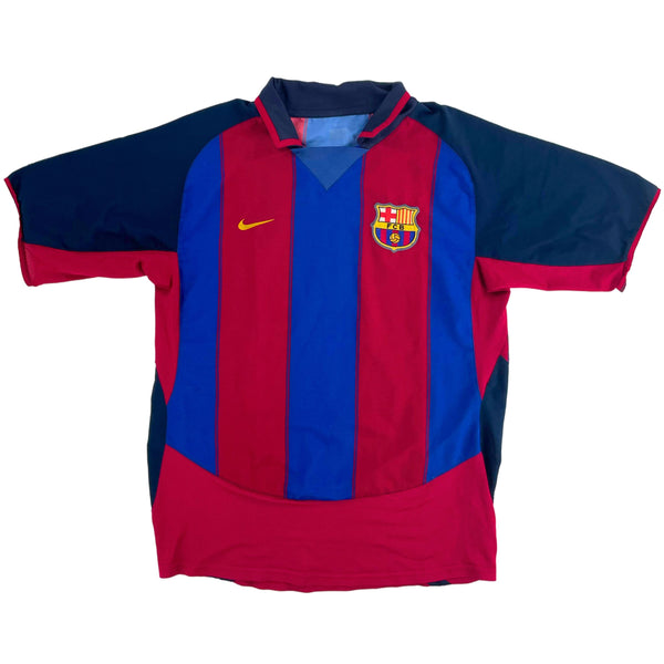 2003-04 Barcelona Thuis Shirt Ronaldinho - 7/10 - (M) - Oldschool Voetbalshirts
