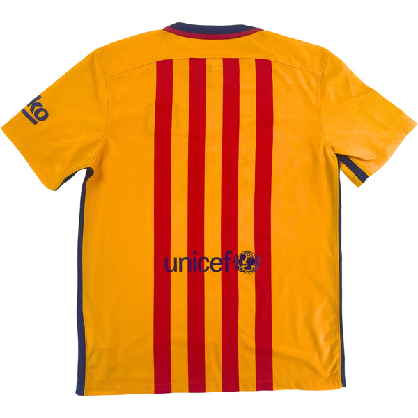 2015-16 Barcelona Uit Shirt - 9/10 - (L) - Oldschool Voetbalshirts