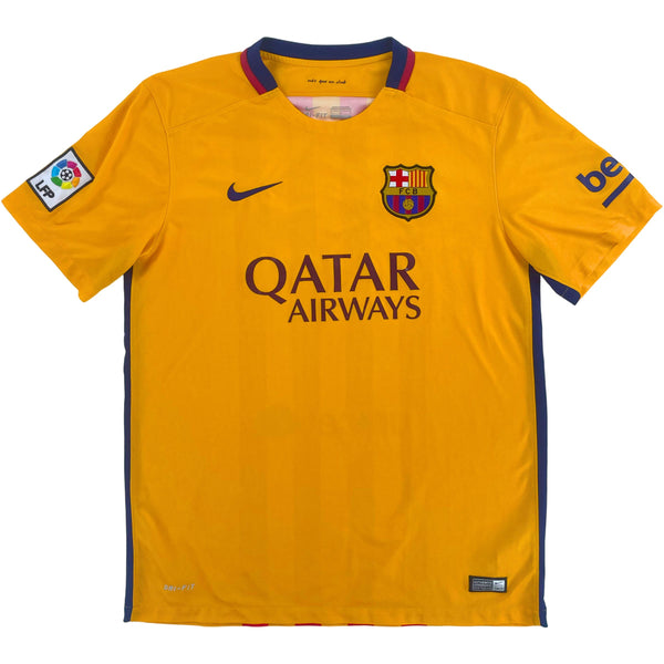 2015-16 Barcelona Uit Shirt - 9/10 - (L) - Oldschool Voetbalshirts