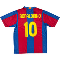 2007-08 Barcelona Thuis Shirt Ronaldinho - Oldschool Voetbalshirts