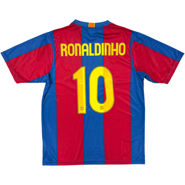 2007-08 Barcelona Thuis Shirt Ronaldinho - Oldschool Voetbalshirts