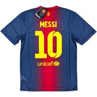 2012-13 Barcelona Thuis Shirt Messi - Oldschool Voetbalshirts