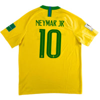 2018 Brazilië WK Thuis Shirt Neymar - 10/10 - (L) - Oldschool Voetbalshirts