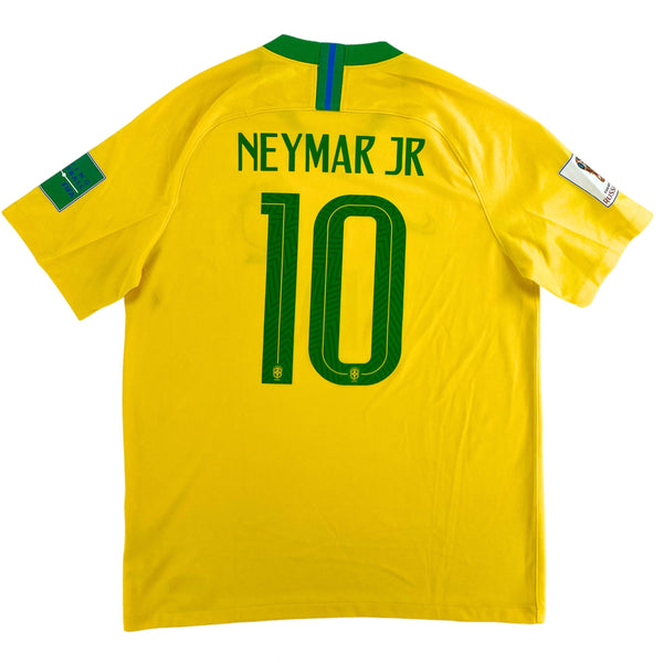 2018 Brazilië WK Thuis Shirt Neymar - 10/10 - (L) - Oldschool Voetbalshirts