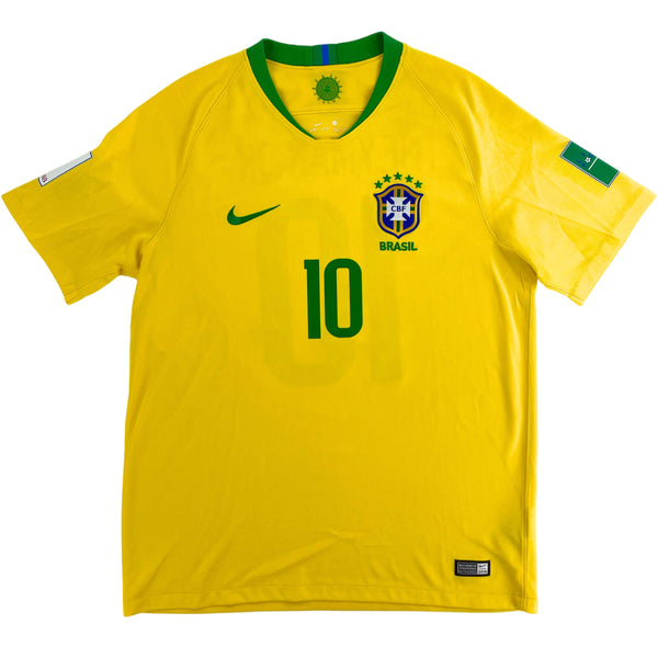 2018 Brazilië WK Thuis Shirt Neymar - 10/10 - (L) - Oldschool Voetbalshirts