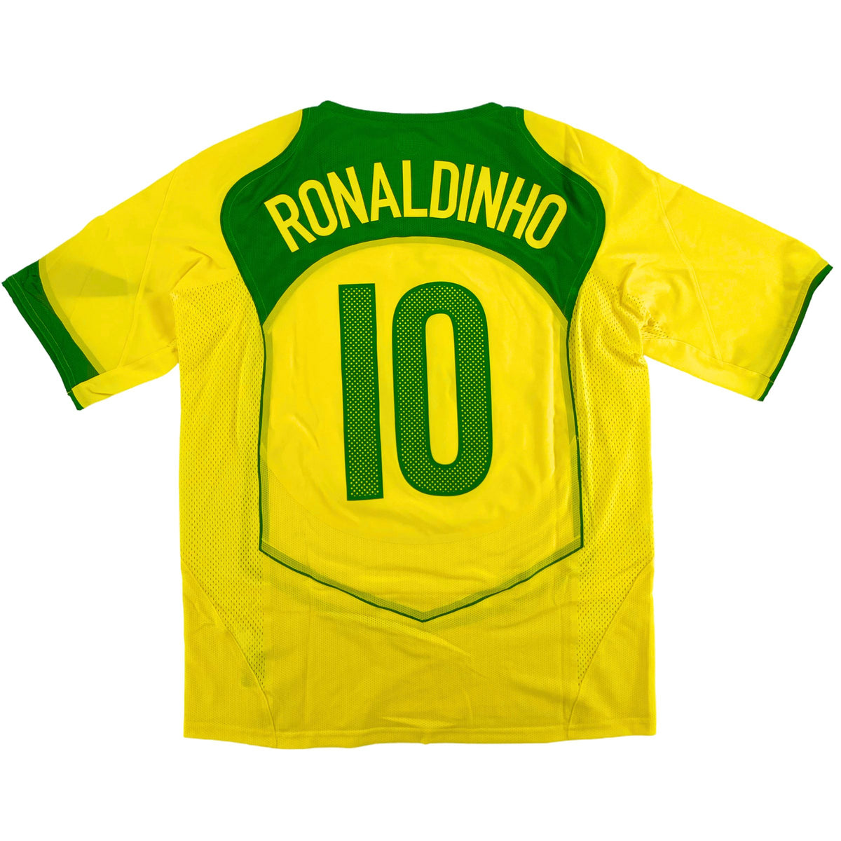 2004 Brazilië Thuis Shirt Ronaldinho - 10/10 - (L) - Oldschool Voetbalshirts
