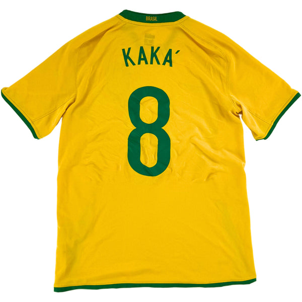 2008-10 Brazilië WK Thuis Shirt Kaka #10 - 8/10 - (M) - Oldschool Voetbalshirts