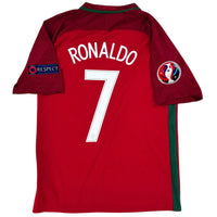 2016 Portugal EK Thuis Shirt Ronaldo #7 - 9/10 - (M) - Oldschool Voetbalshirts
