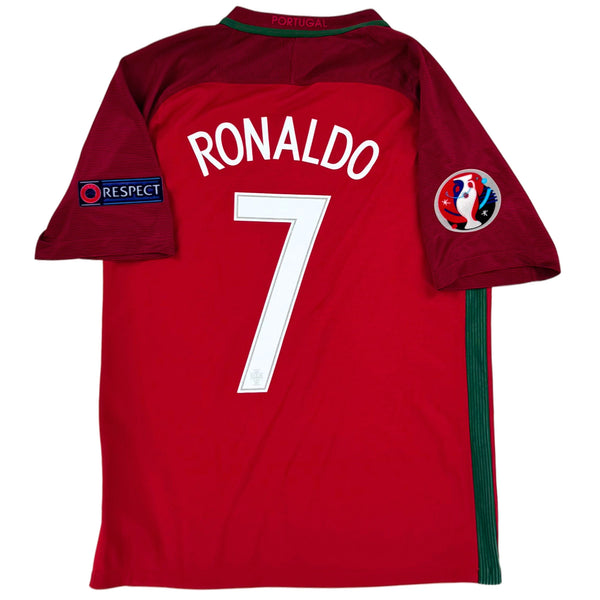 2016 Portugal EK Thuis Shirt Ronaldo #7 - 9/10 - (M) - Oldschool Voetbalshirts